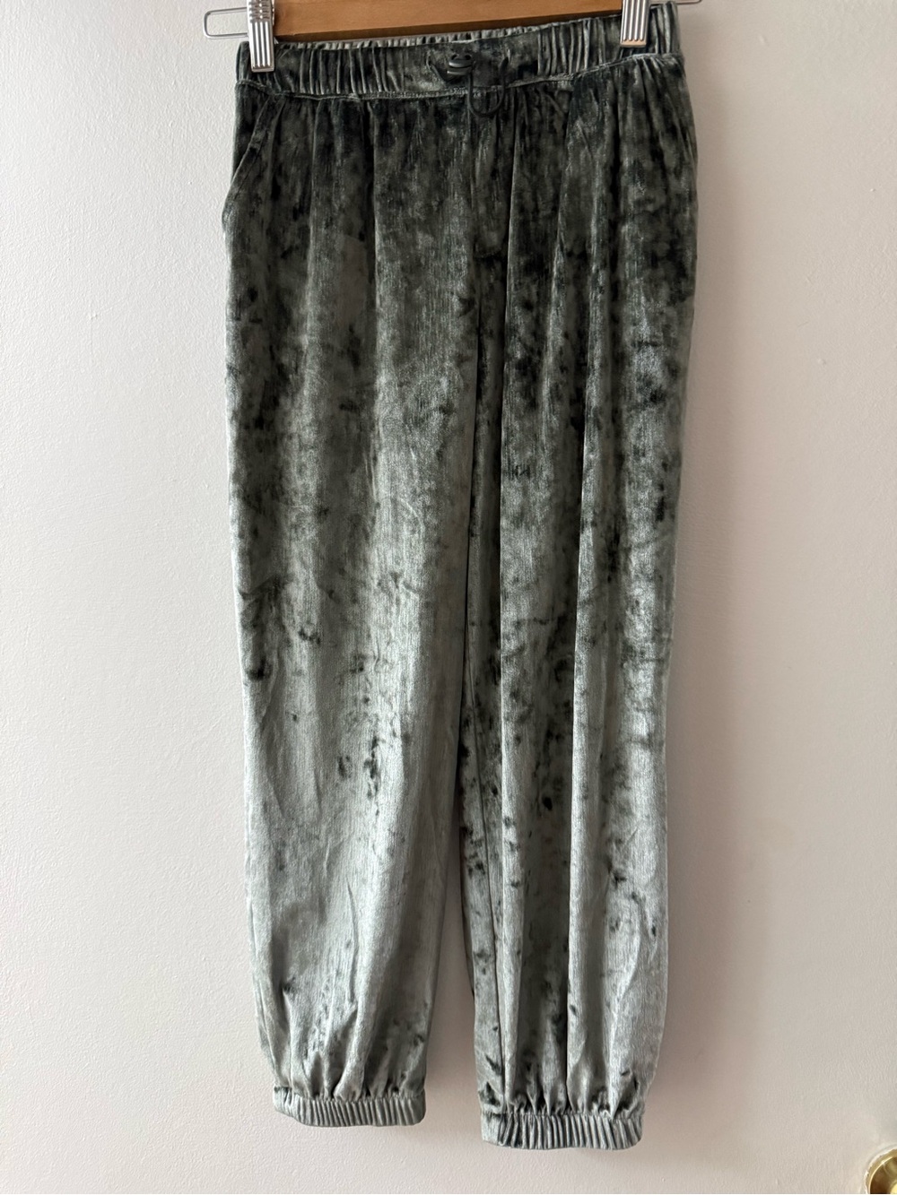 GAP Kids Velvet Joggers in Sage Green